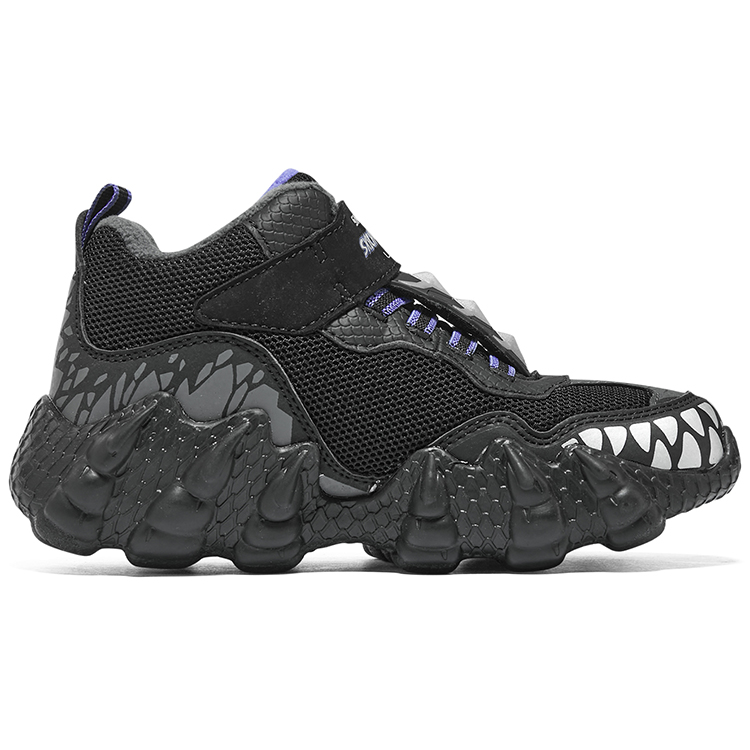 Низкие детские повседневные кроссовки Black Gray Skechers, Black Charcoal Gray — фото 2
