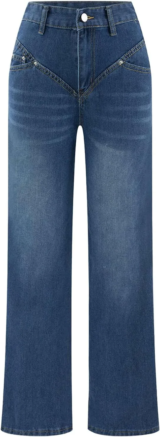 Джинсы женские Straight Leg Stretch High Waisted — фото 3