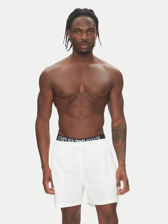Пляжные шорты regular fit EM000686 AF12329 U0002 Emporio Armani, белый — фото 2