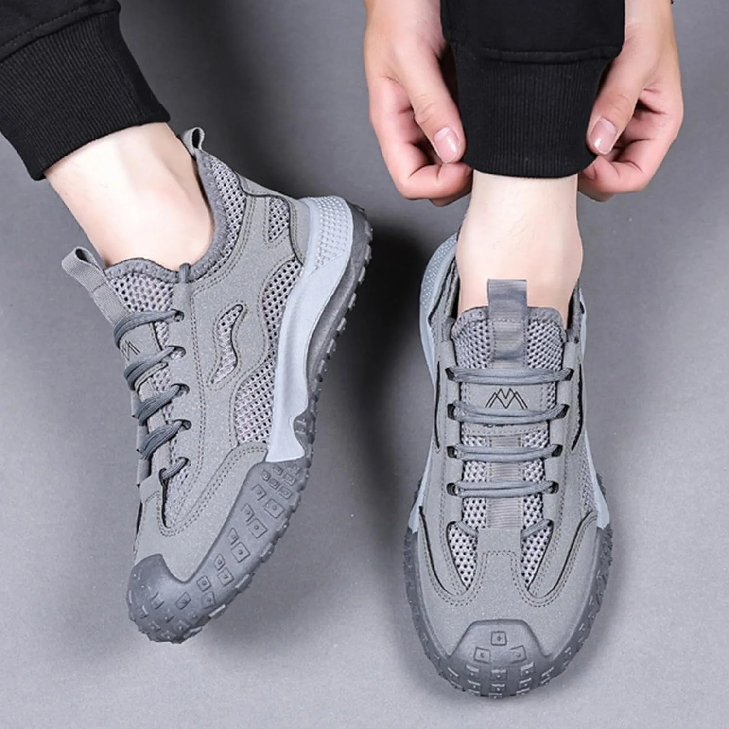 Кроссовки Herren Schuhe Straßenlaufschuhe Freizeit Laufschuhe Fitness Leicht Sportschuhe Atmungsaktiv Walkingschuhe Уличная обувь для бега Gehen Herrenschuhe Generisch, серый — фото 2