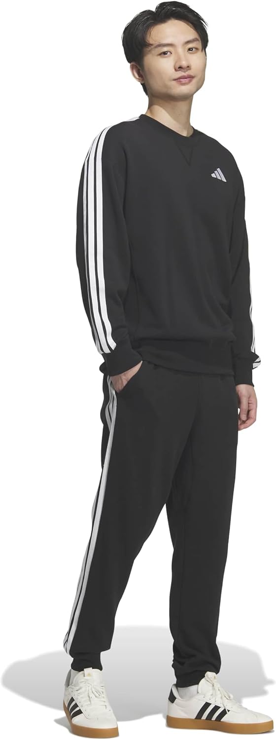Мужская толстовка Adidas ESS+ JUP87 с тремя полосками, черный — фото 3