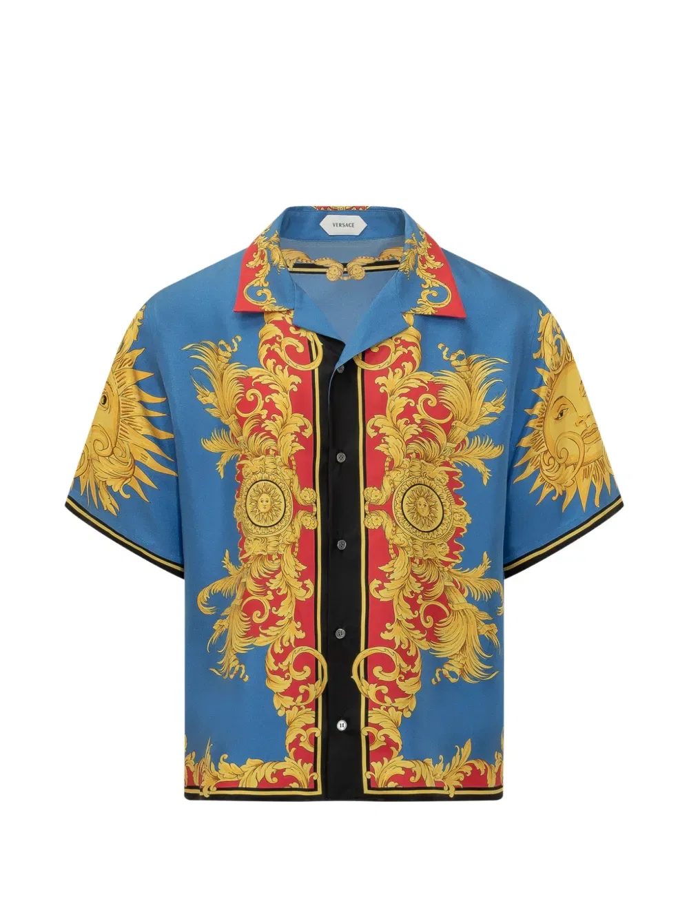 Рубашка с воротником и принтом Versace, синий