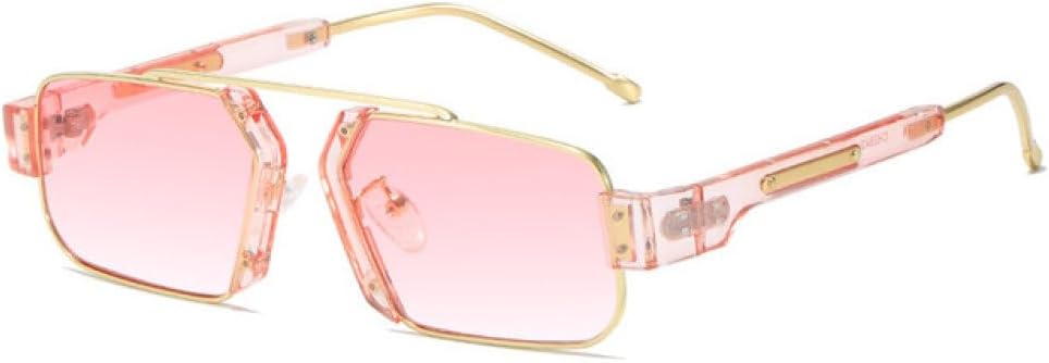 

Ретро солнцезащитные очки для женщин с прозрачными линзами цвета океана, панк-очки, шестиугольные солнцезащитные очки для женщин, очки с защитой от УФ-излучения UV400 LANGSER, Pink