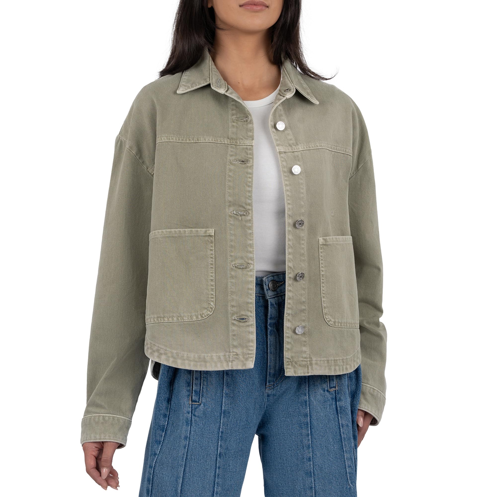 

Куртка KUT from the Kloth Ellie - Denim Jacket With Patch Pockets, Sage