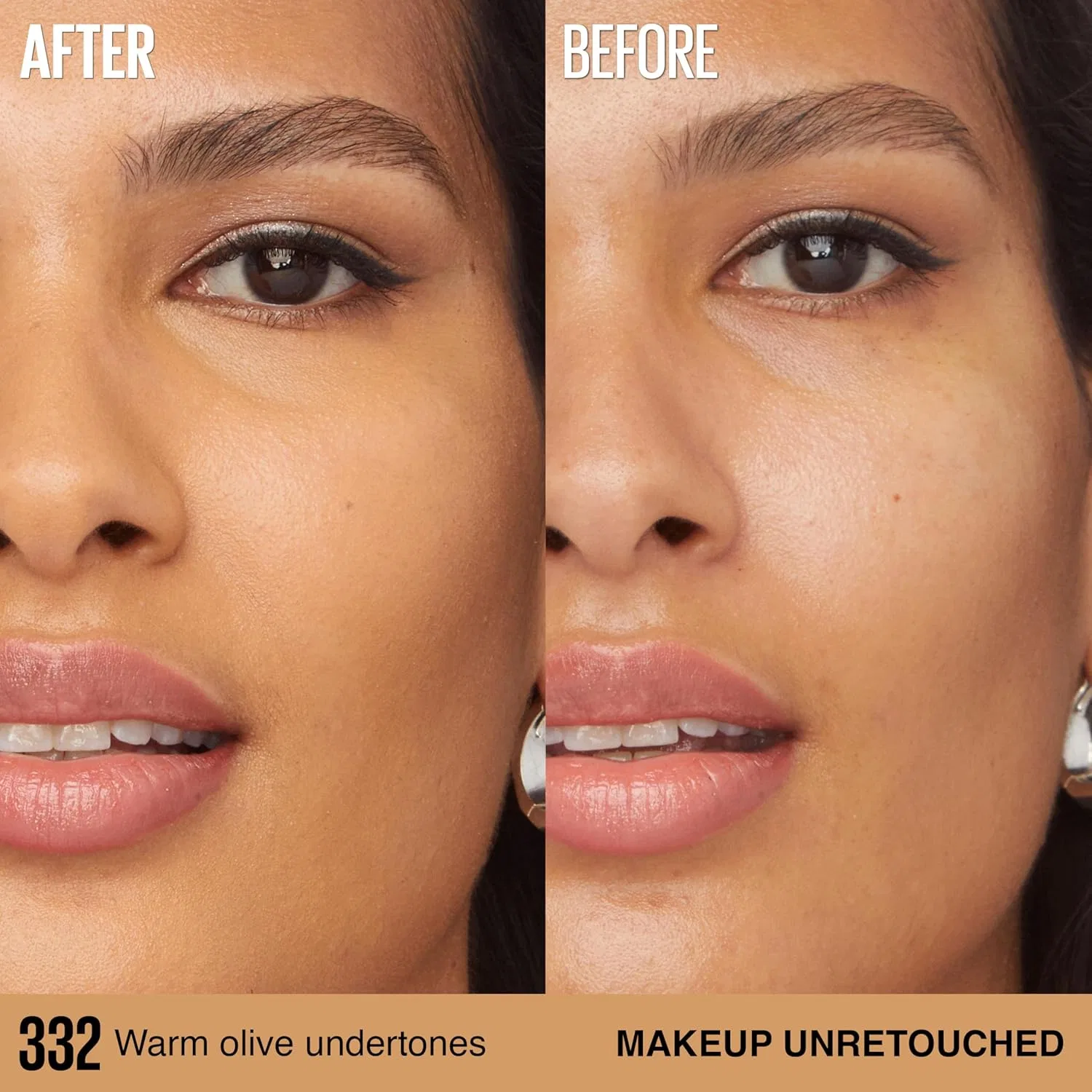Тональное средство Super Stay Lumimat Foundation, матовое, Maybelline, 1 шт., 332 warm olive — фото 4