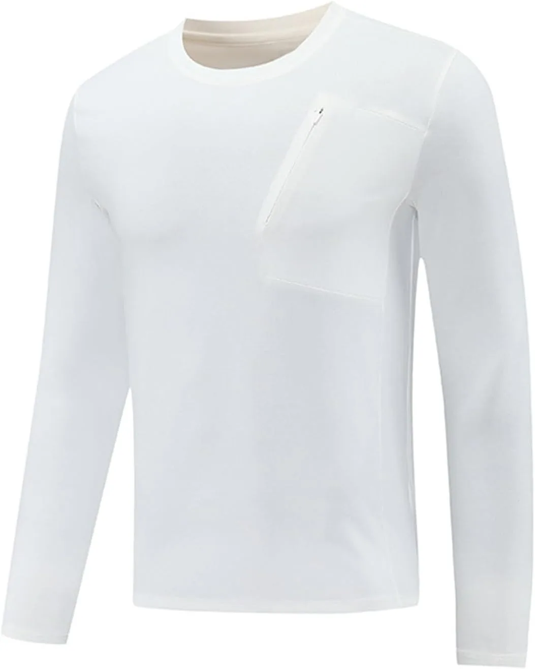 

Мужская футболка с длинным рукавом, однотонная, с карманом на молнии