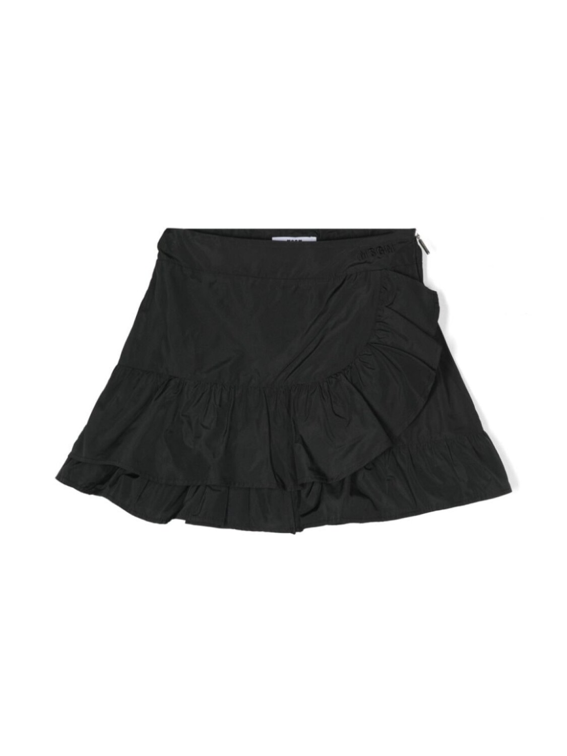 

MSGM Kids юбка с вышитым логотипом и оборками, черный
