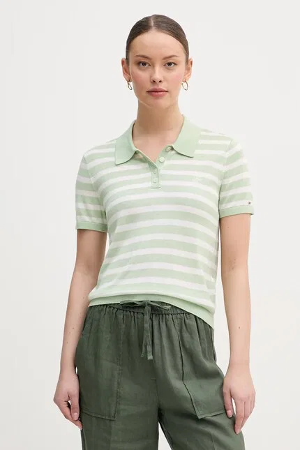 Вязаное поло Tommy Hilfiger, зеленый