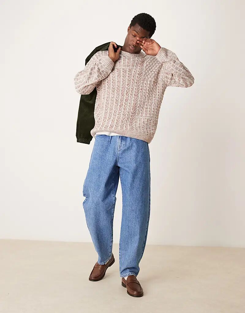 

Свободный джемпер с косами в камне ASOS DESIGN