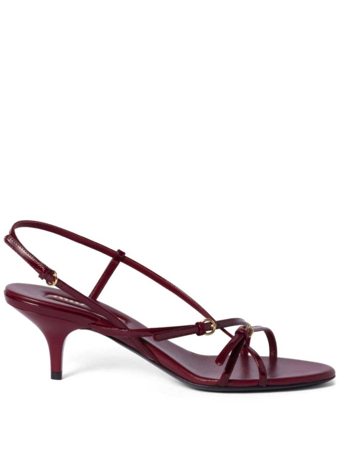 Сандалии из лакированной кожи 55 мм Miu Miu, красный