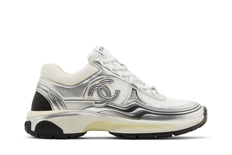 Кроссовки Chanel Wmns CC Logo Sneaker White Silver, белый