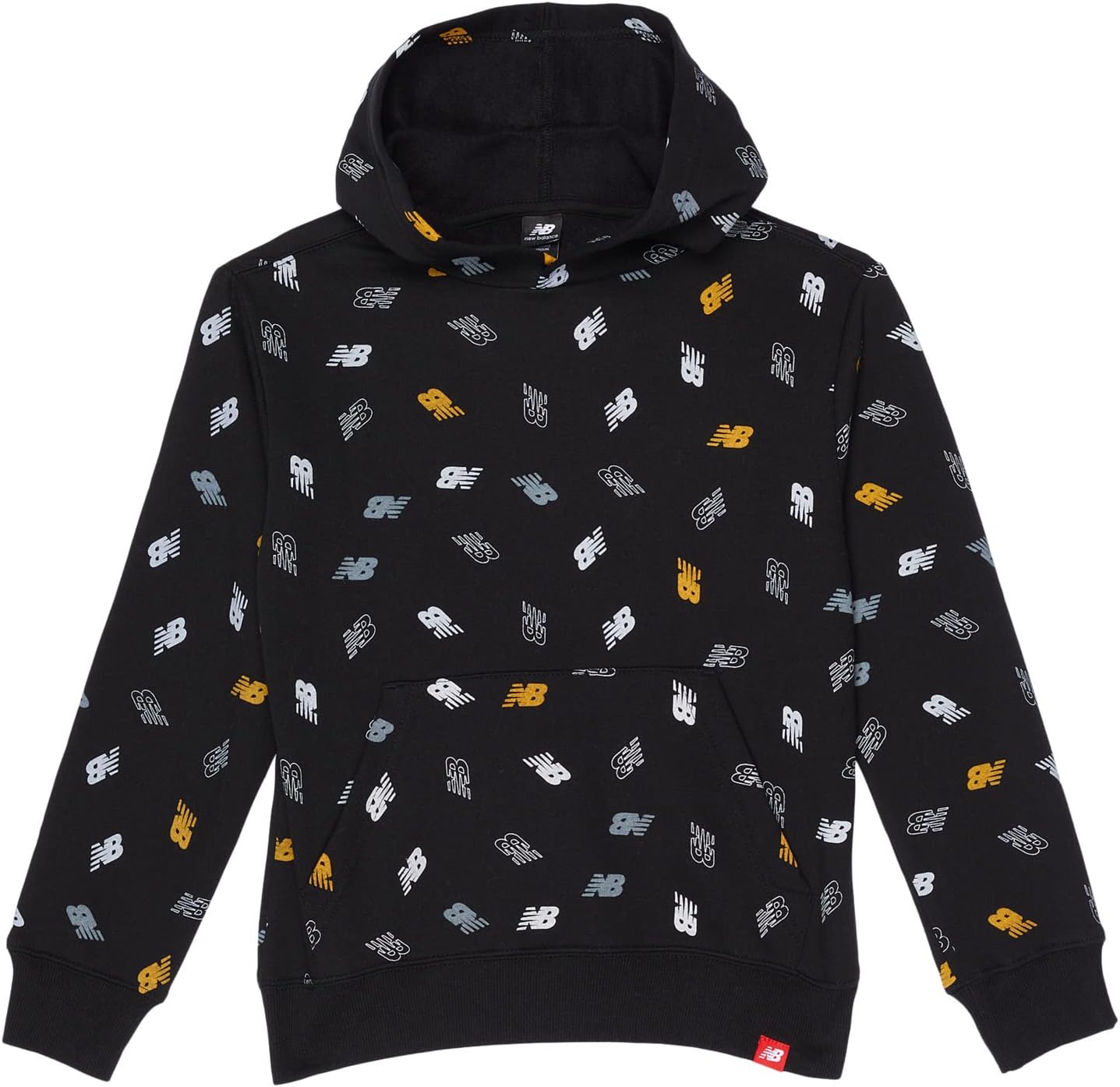 

Худи New Balance Core All Over Print Fleece Hoodie, черный