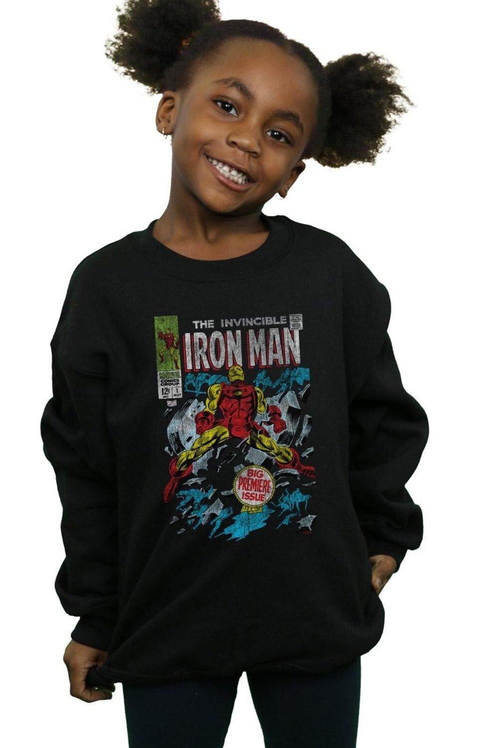 

Толстовка Invincible Iron Man с потертостями Issue One Marvel, черный