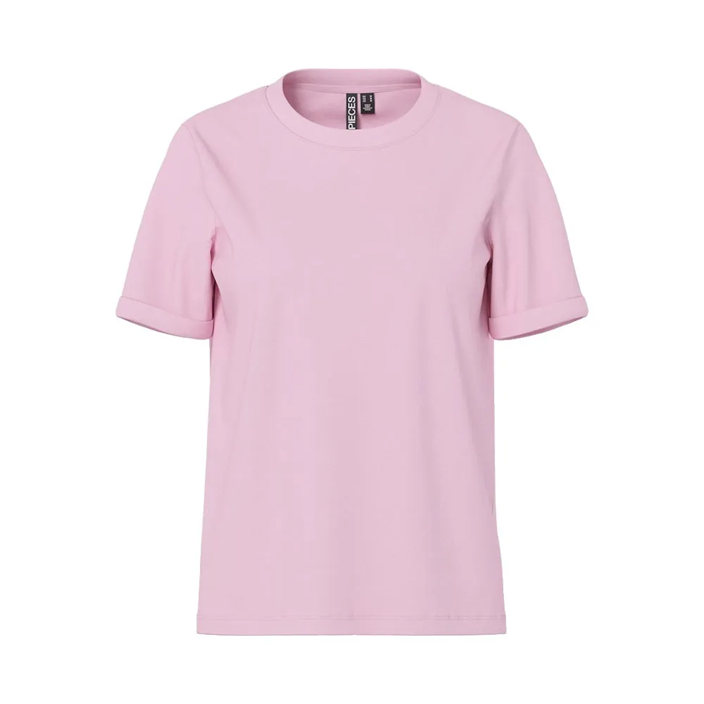

Футболка с коротким рукавом Pieces Ria Fold Up Solid, розовый