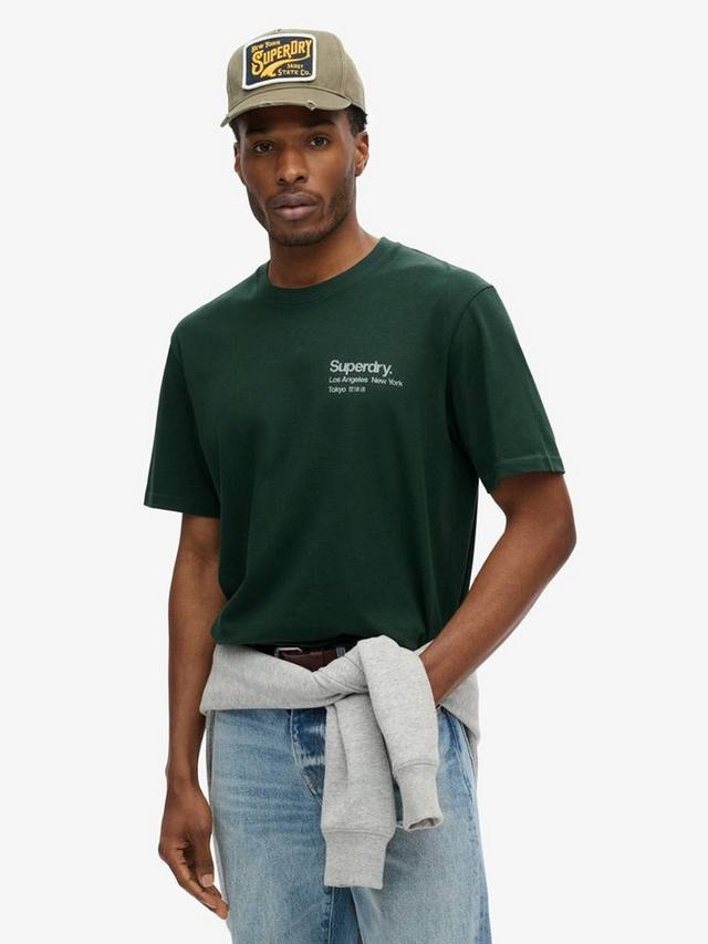 

Свободная футболка с логотипом core city Superdry, цвет Enamel Green