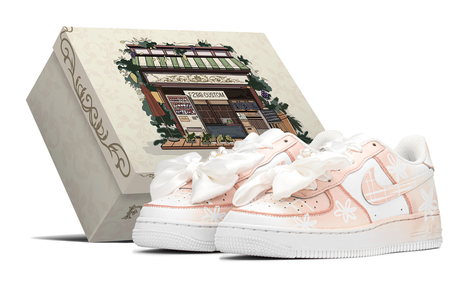 

Кроссовки Nike Air Force 1 Skateboard Shoes Women's Low-Top Pink White