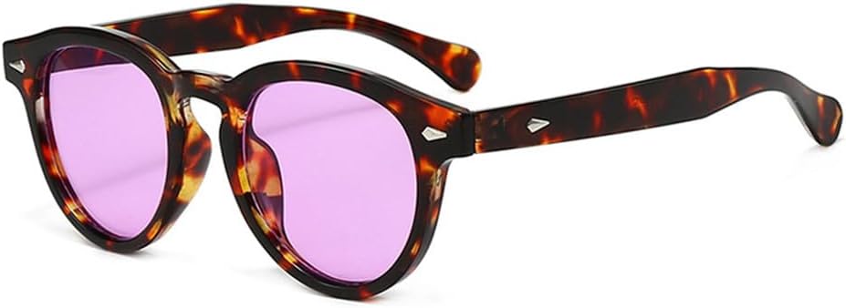 

Овальные женские солнцезащитные очки с заклепками, мужские в стиле панк, прозрачные, конфетного цвета, UV400, для занятий спортом на открытом воздухе, бега и езды generic, Leopard Purple