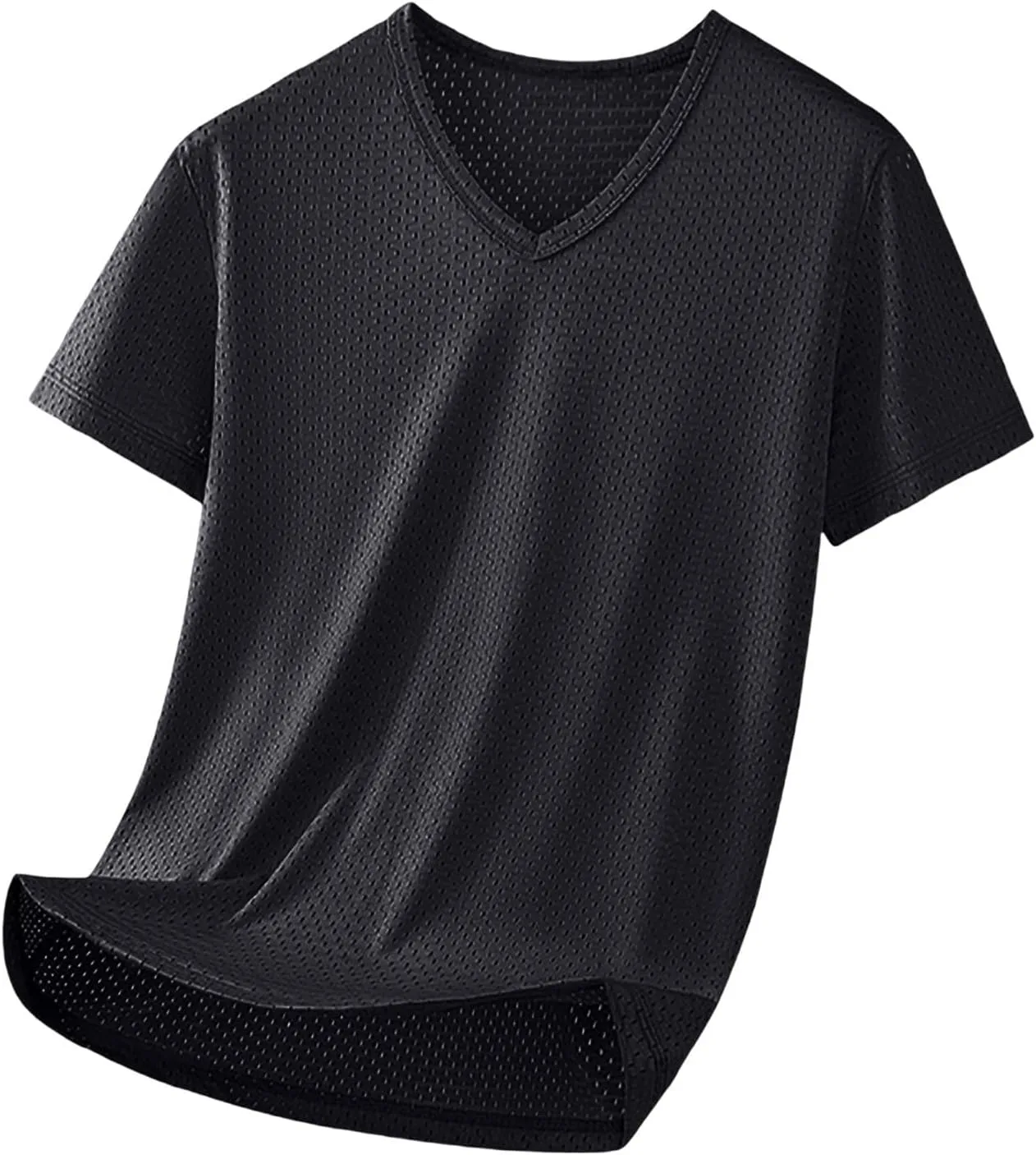 

Мужская футболка V-образного выреза с текстурой waffle knit, легкая и свободного кроя Xiaojmake