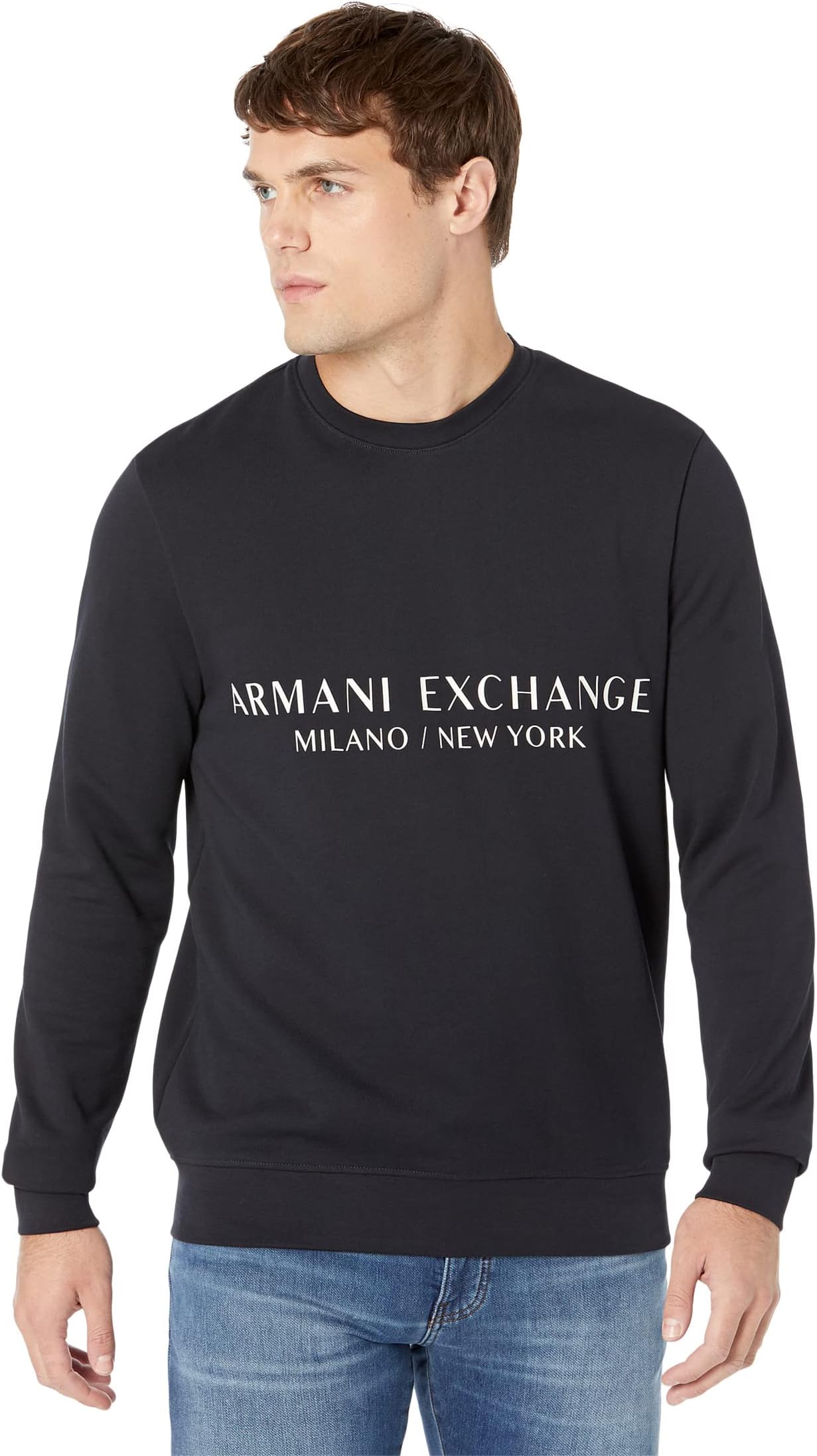 

Толстовка с логотипом Milano/New York Armani Exchange, темно-синий