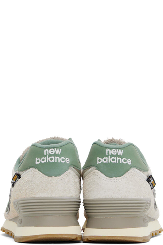 Бежевые и зеленые кроссовки 574 New Balance — фото 2