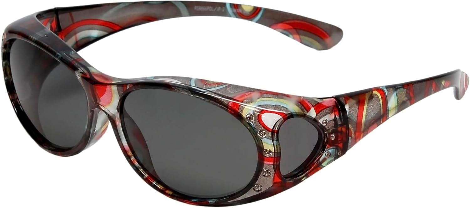 

Солнцезащитные очки Calabria RS8866POL-JP-2 с поляризационными линзами, надеваемые поверх очков с диоптриями, стильные, с облегающей посадкой и защитой от УФ-излучения, Grey Multicolor Swirl