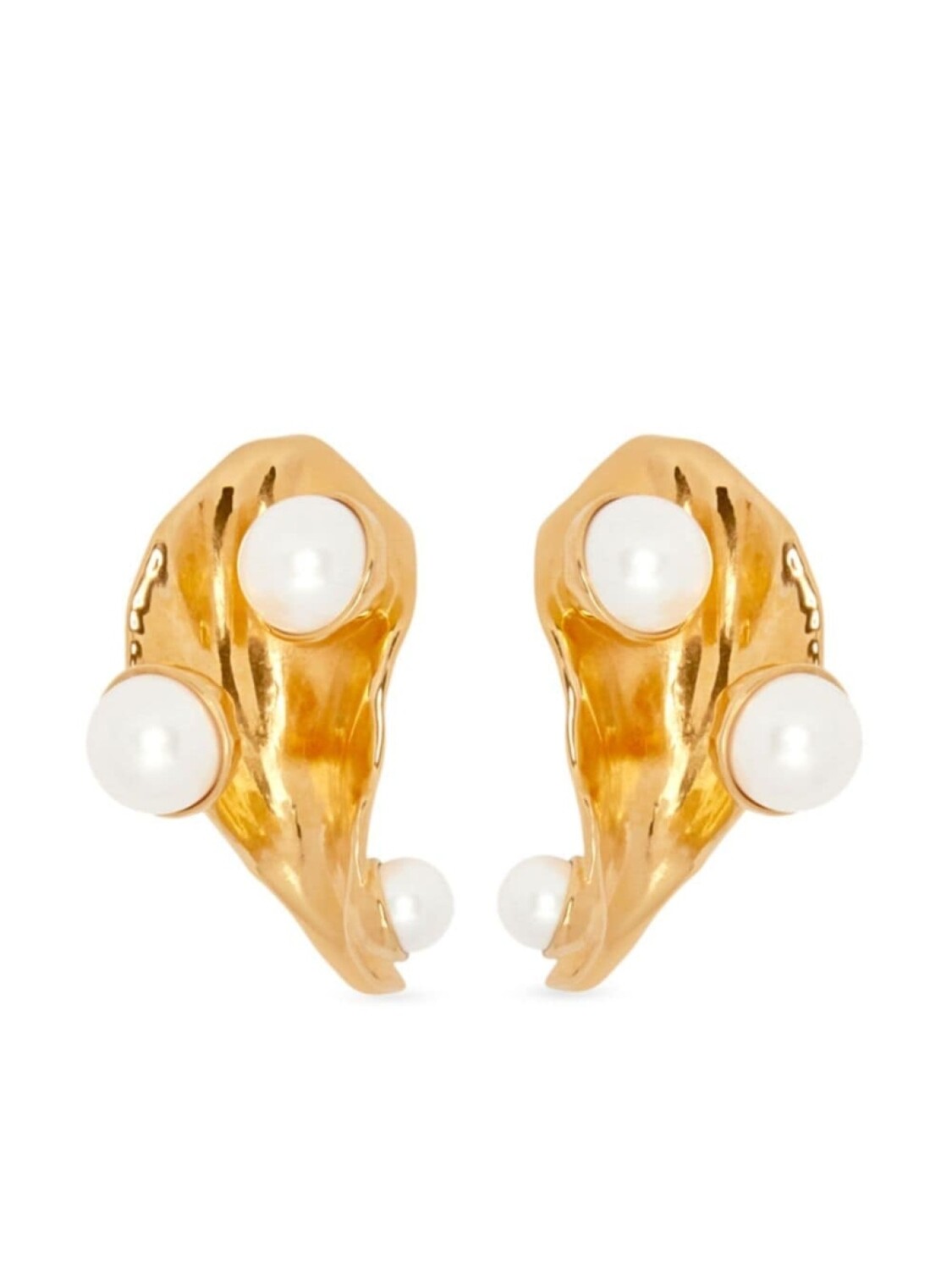 

Серьги Abstract Leaf с жемчугом Oscar de la Renta, золотой