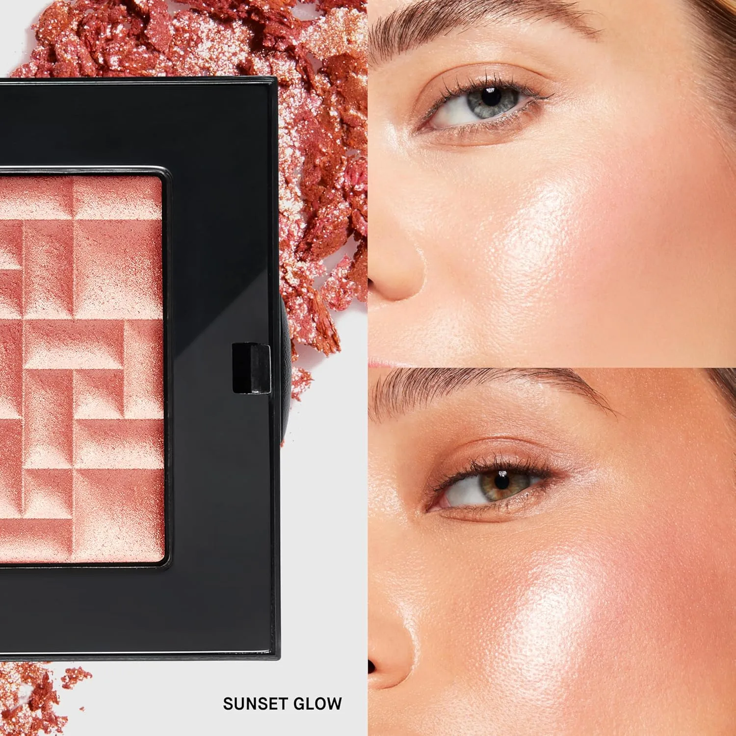 Пудра-хайлайтер Bobbi Brown | Хайлайтер с перламутровым эффектом для сияющих щек и глаз | Гибрид геля и пудры, 0,28 унции, 05 Sunset Glow (A pink with gold shimmer) — фото 2
