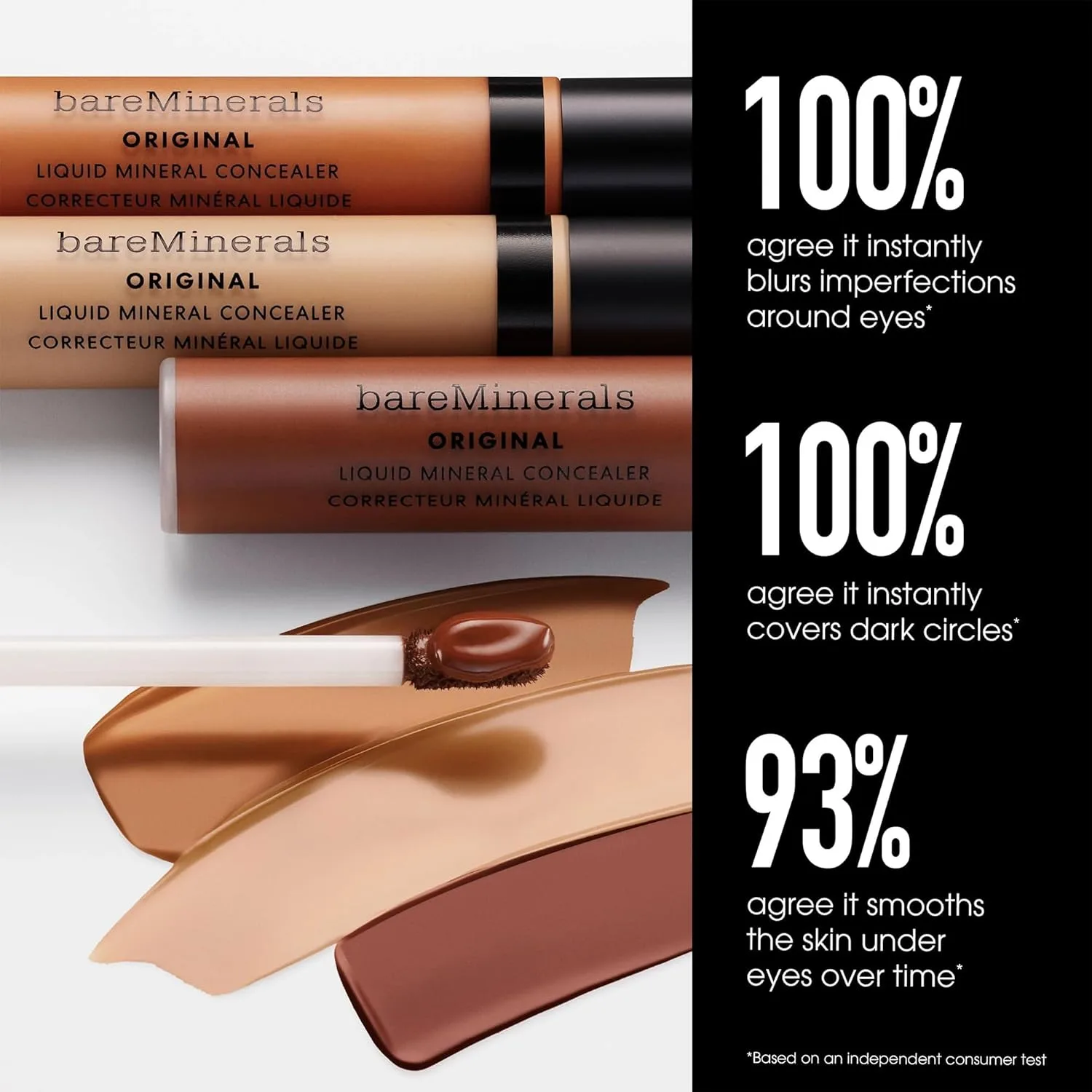 bareMinerals Оригинальный жидкий минеральный консилер - Корректор цвета для лица и области под глазами - Осветляет темные круги и покраснения 5,9 мл, (AT) Deep 6N — фото 4