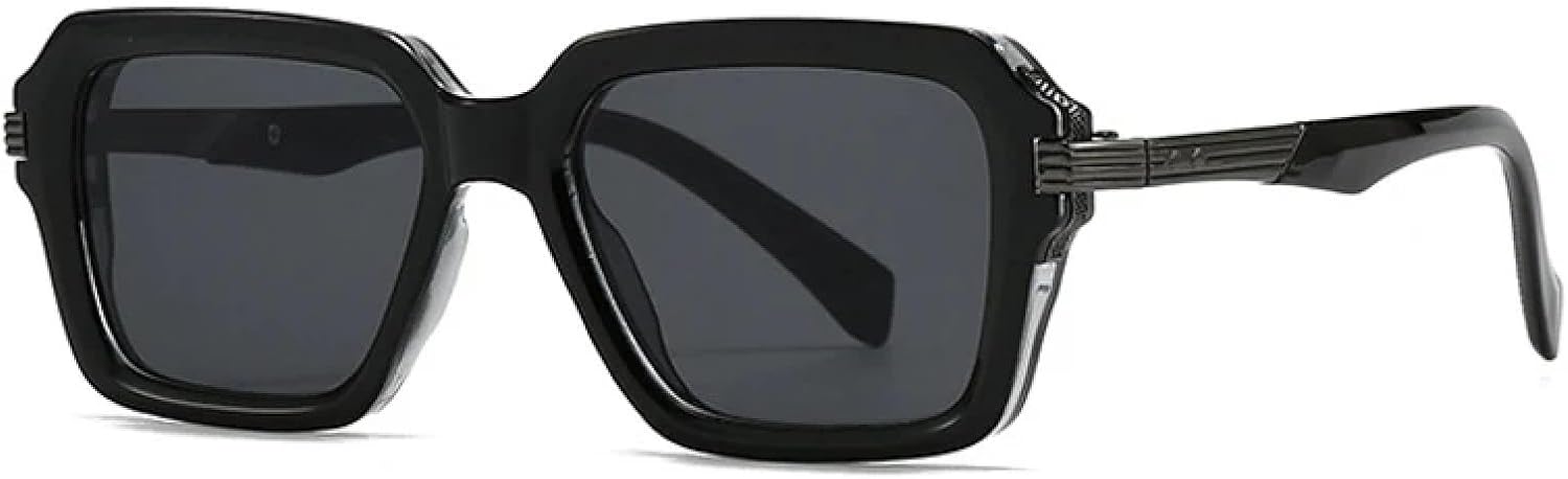 

Мужские солнцезащитные очки в стиле ретро с двухцветной защитой и заклепками, женские градиентные очки с защитой от УФ-излучения UV400, трендовый стиль панк TVTBBVV, Black Gun Grey