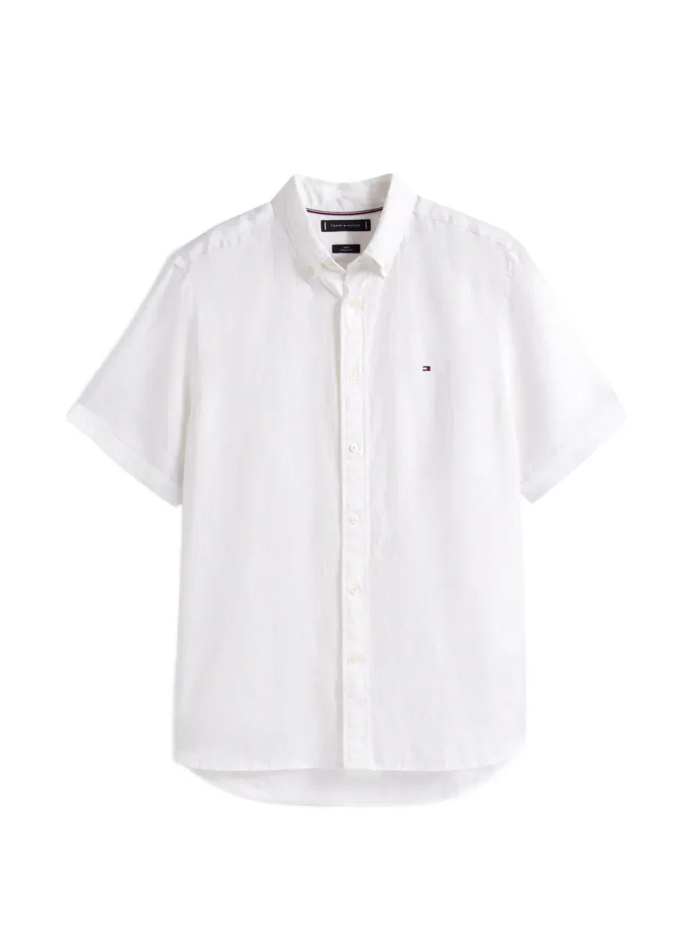 Льняная рубашка с коротким рукавом Tommy Hilfiger, белый