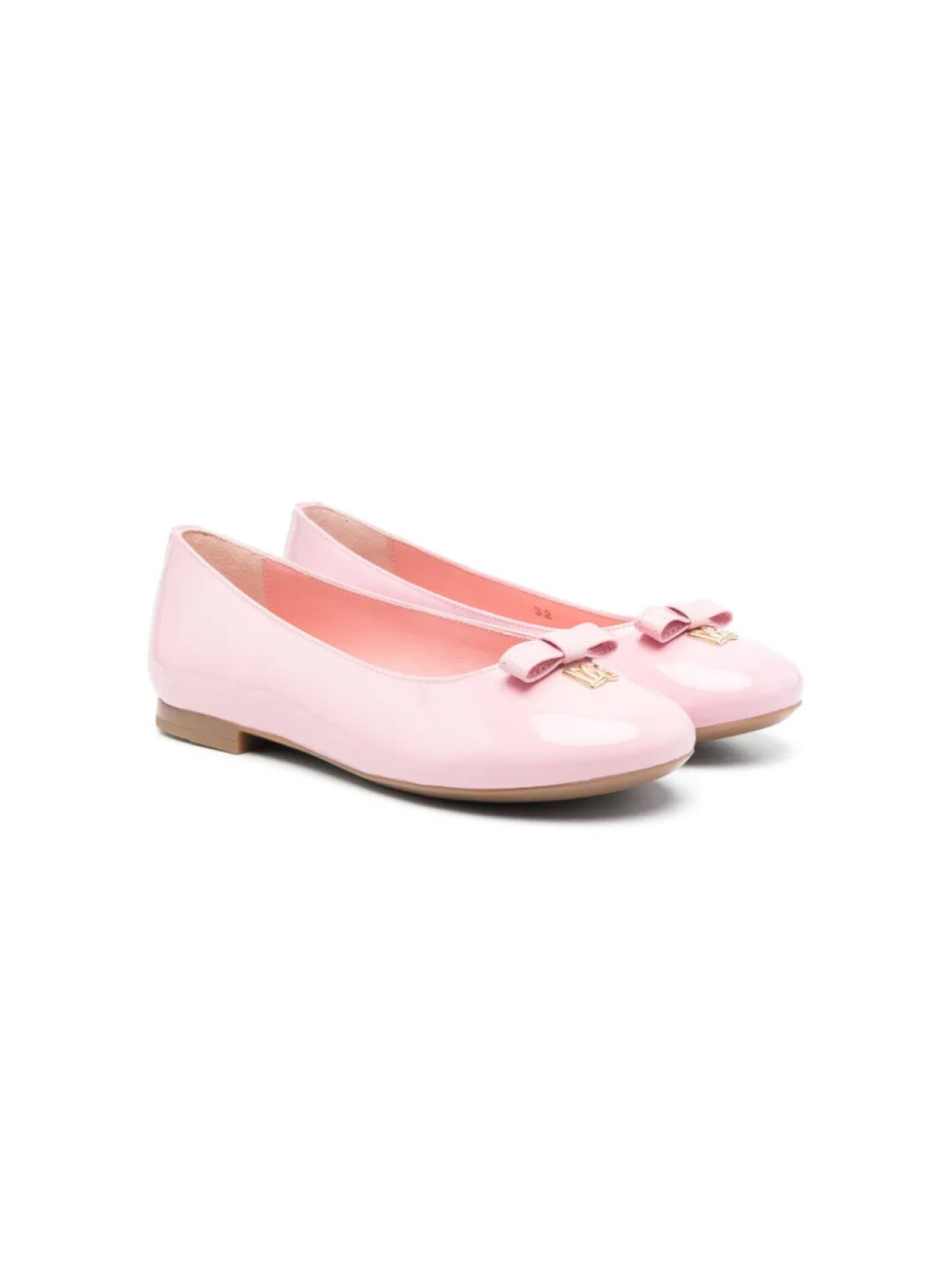 

Dolce & Gabbana Kids лакированные балетки с логотипом, розовый