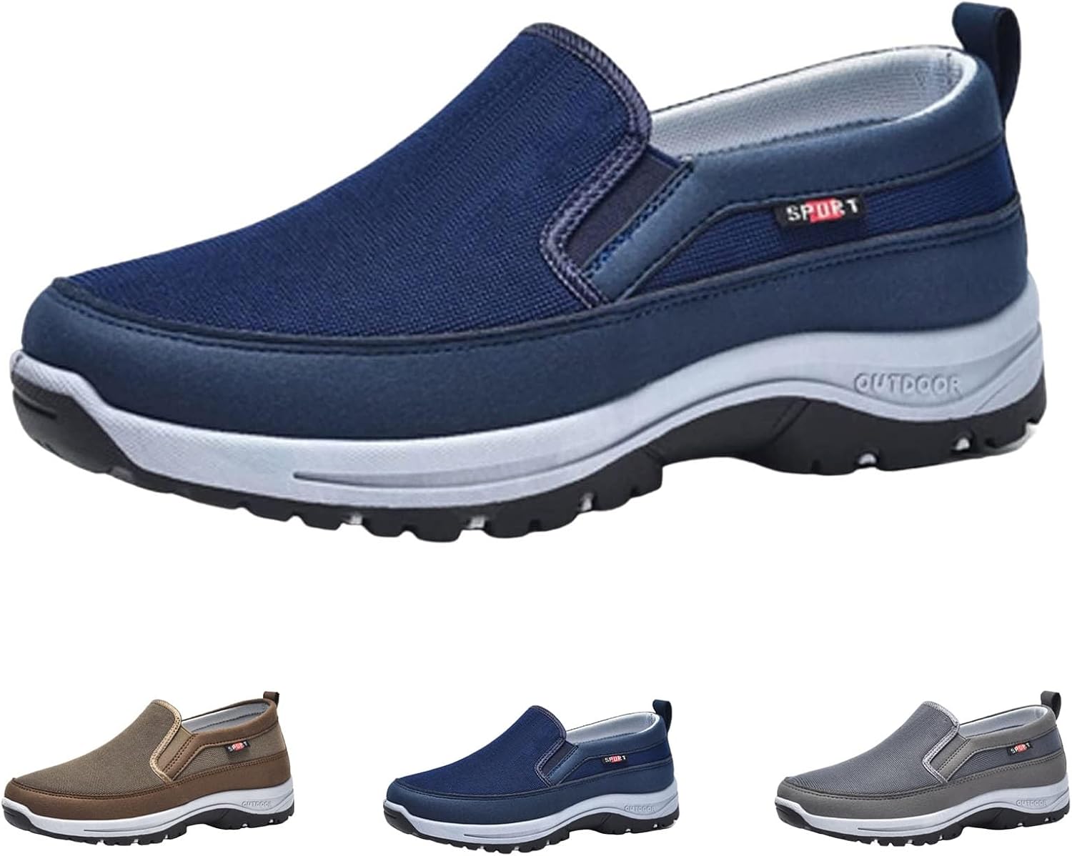 

Ортопедические туфли CNA Trop для мужчин, слипоны из холщовой ткани CNA Trop, мужские наружные походные ортопедические дышащие лоферы для ходьбы Generic, синий