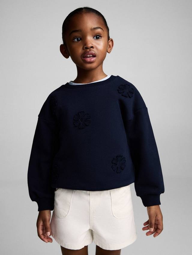 

Детские джинсовые шорты с поясом paperbag Mango, Light Beige