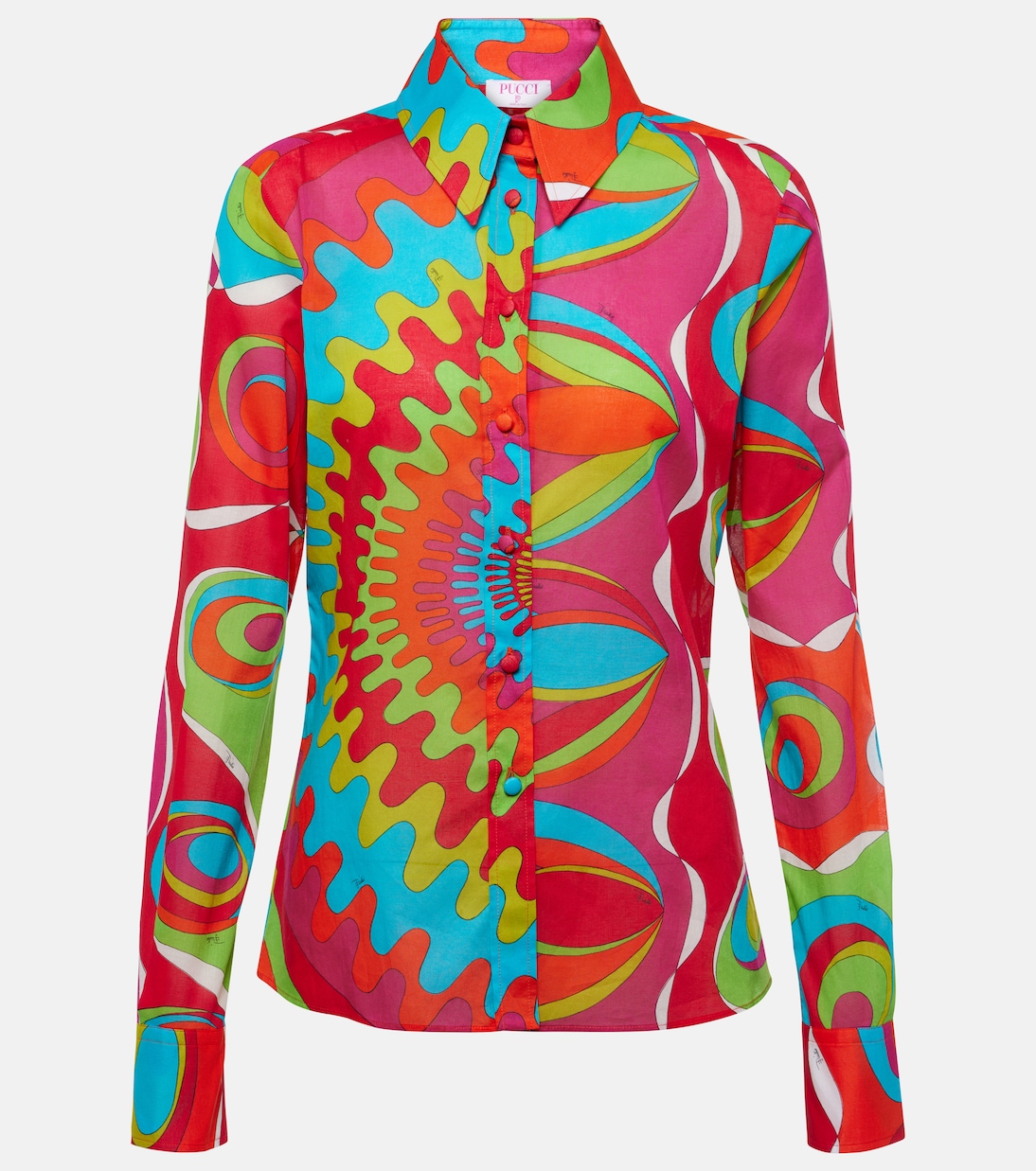 

Хлопковая рубашка Bersaglio Pucci, Fuxia/Arancio