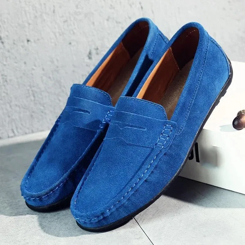 Лоферы мужские замшевые Adhdyuud Light Blue — фото 3