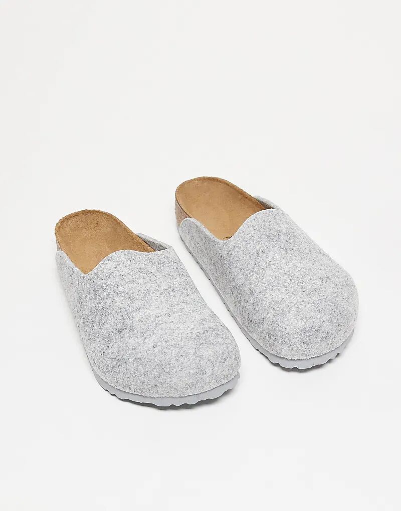 Тапочки Birkenstock Amsterdam Homeshoes светло-серого цвета
