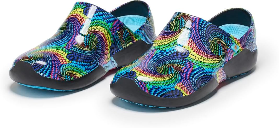 Кроссовки Anywear Journey для мужчин и женщин, сделанные методом впрыска с EVA, слипоны для сада, обувь для поваров, Electric Serpent Illusion — фото 4
