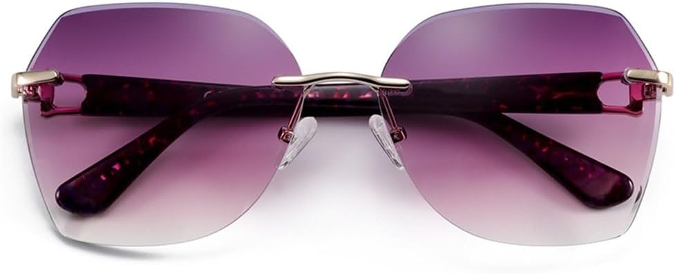 

Солнцезащитные очки без оправы большого размера с антибликовым покрытием, градиентным металлическим рисунком в виде бабочки, защита от ультрафиолета UV400 JWMSXYQR, Purple