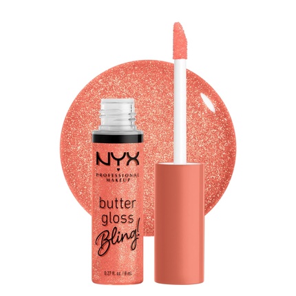 

NYX PROFESSIONAL MAKEUP Butter Gloss Bling Lip Gloss Нелипкий и блестящий веганский макияж губ стекает