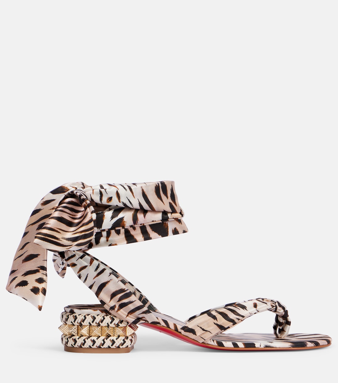 Пира Ду Десерт 30 сандалии из креп-сатина Christian Louboutin, Vintage Rose/Lin Vintage Rose — фото 4