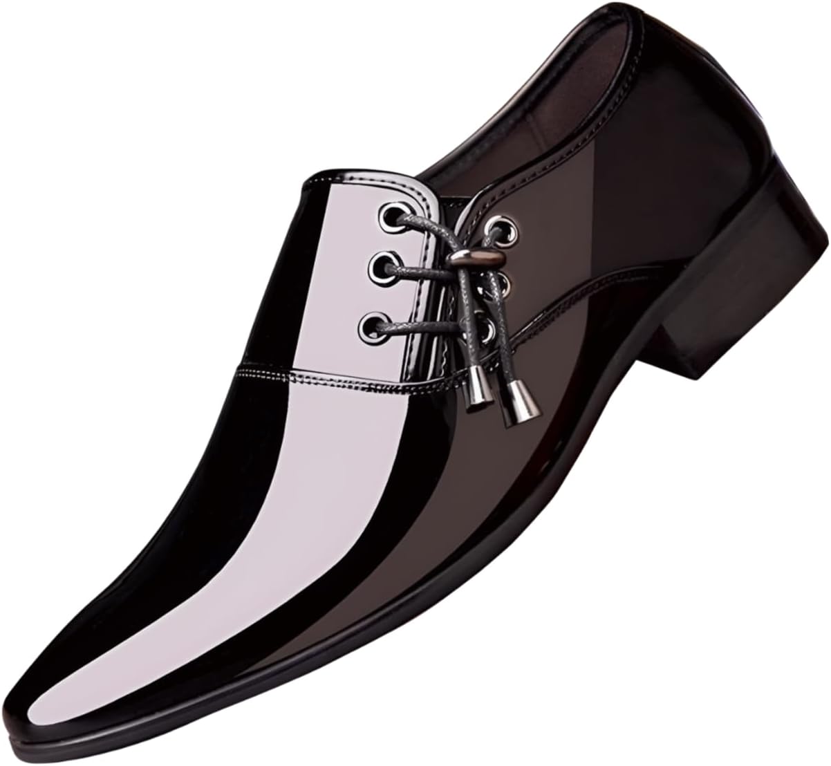 

Мужские оксфорды Santimon из лакированной кожи, высокоглянцевые формальные туфли на шнуровке для свадеб, вечеринок и работы, черный