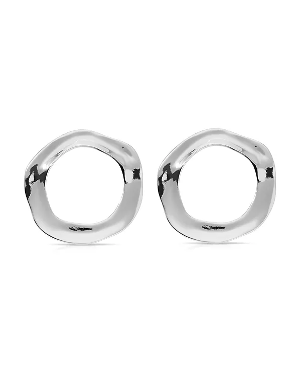 

Серьги-Гвоздики в форме открытого круга Ettika, silver