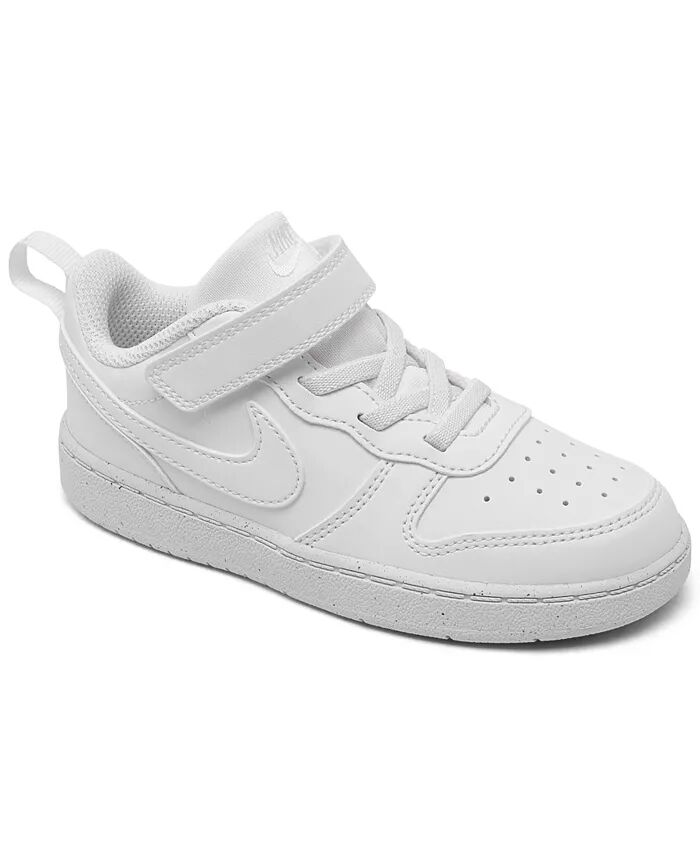 Повседневные кроссовки Toddler Court Borough Low Recraft с регулируемым ремешком от Finish Line Nike, белый