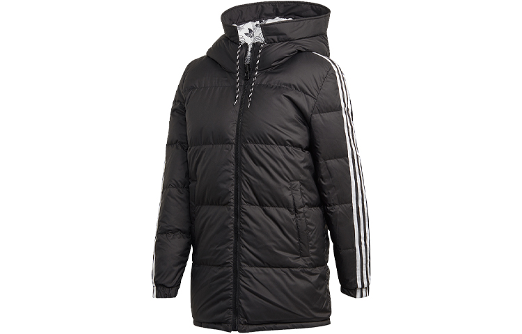 Пуховик зимний женский черно-белый Adidas Originals — фото 4