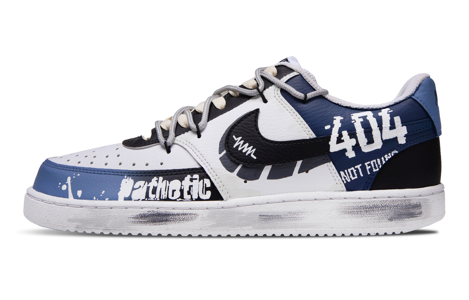 

Nike Низкие противоскользящие кроссовки для скейтборда Court Vision 1, мужские, сине-черные