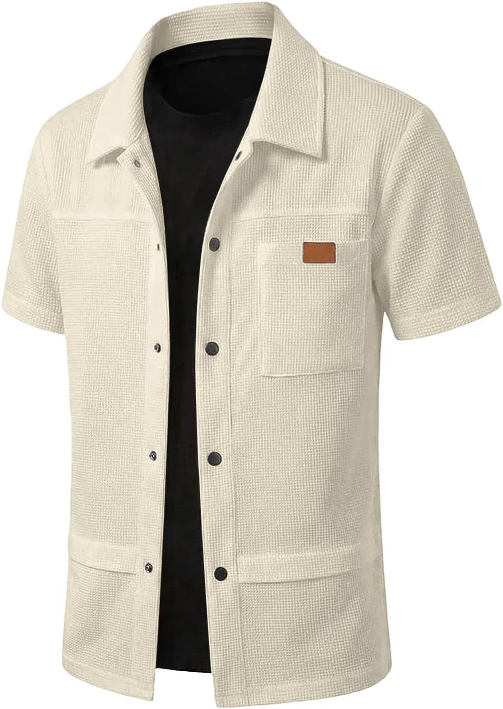 Мужской спортивный костюм с рубашкой и брюками карго Generic, цвет Khaki — фото 3