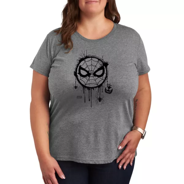 

Футболка Plus size с паутиной и Человеком-пауком на Хэллоуин Marvel, серый