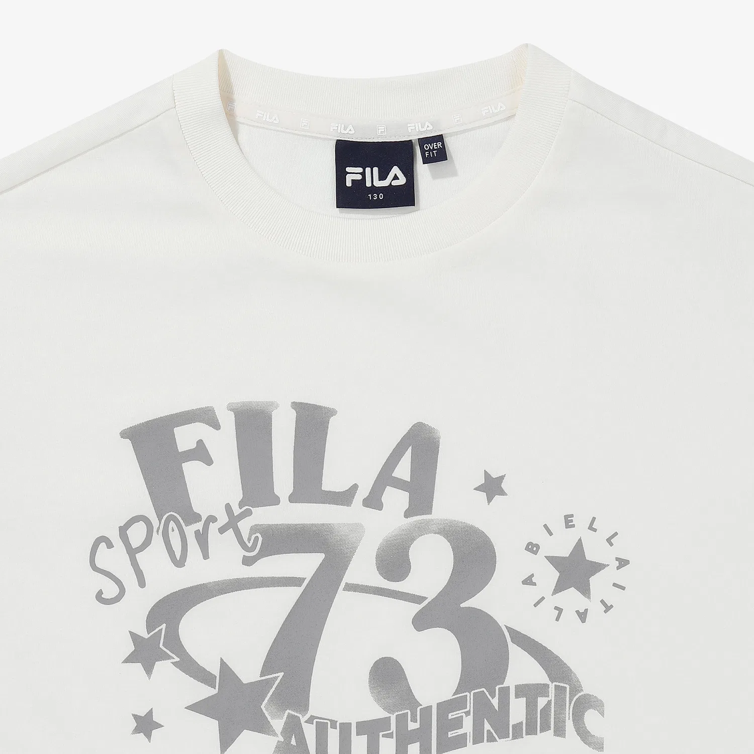 Детская футболка свободного кроя белая от Fila Kids — фото 3