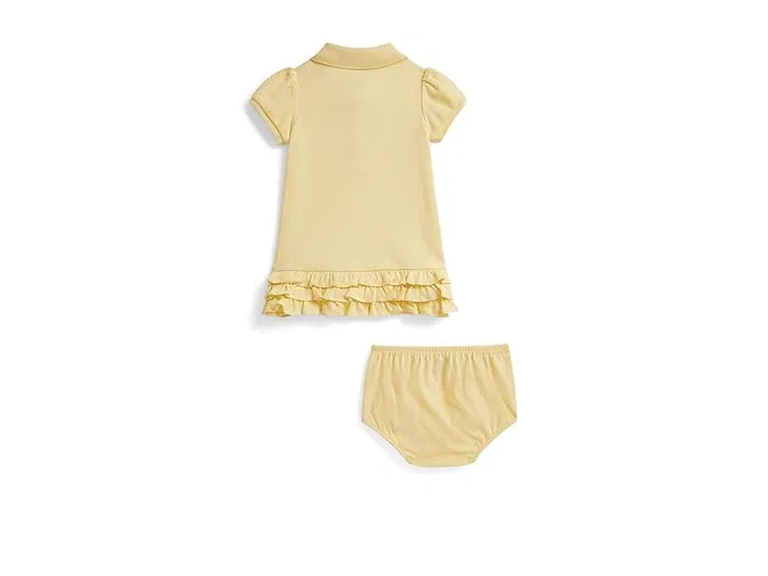 Платье поло с оборками хлопок Ruffled Cotton Polo Dress & Bloomer Polo Ralph Lauren Kids, White — фото 2