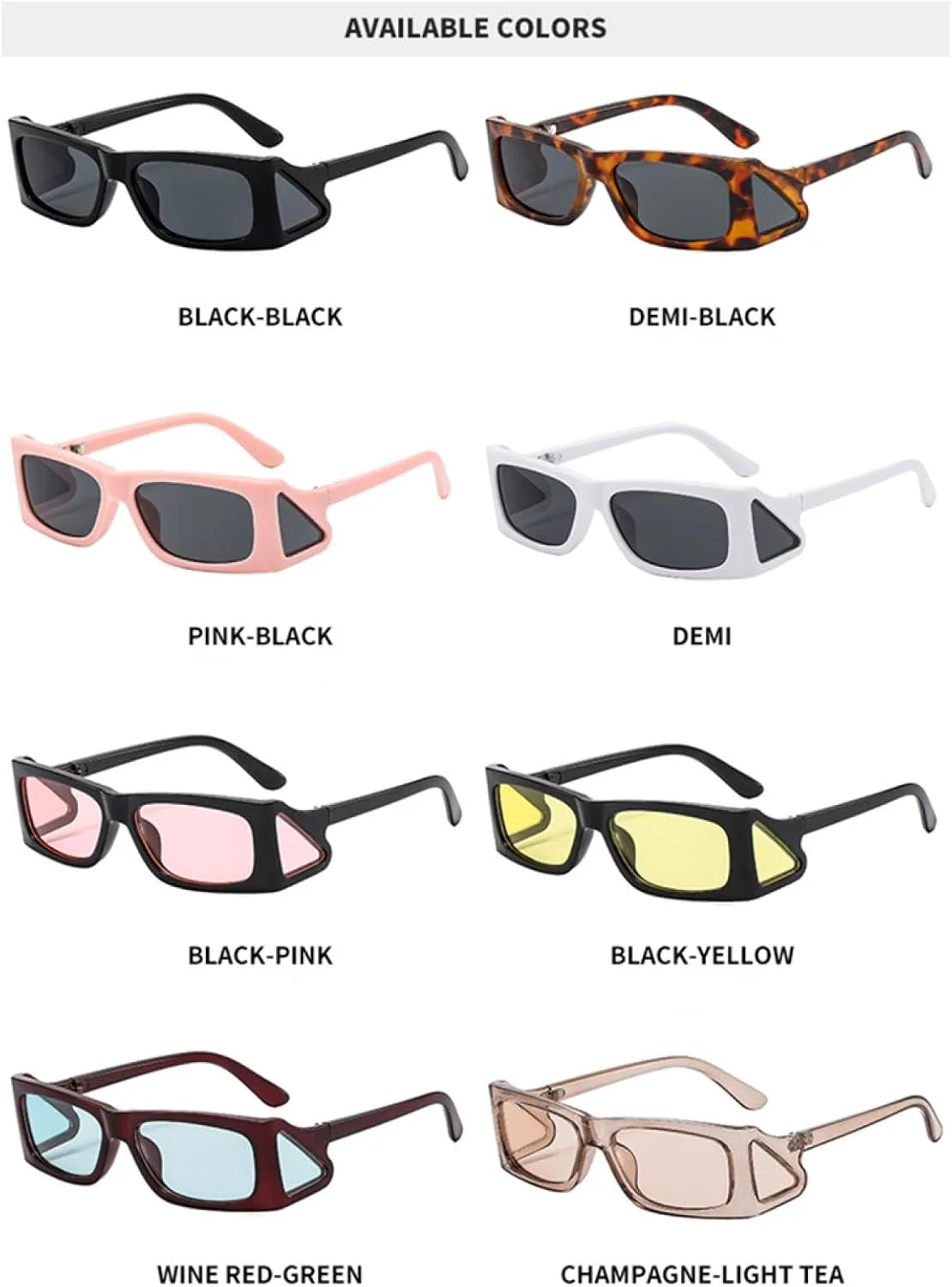 

Прямоугольные панк-солнцезащитные очки для женщин и мужчин, роскошные солнцезащитные очки UV400 для активного отдыха на открытом воздухе TOIPASTN, C4whitegray